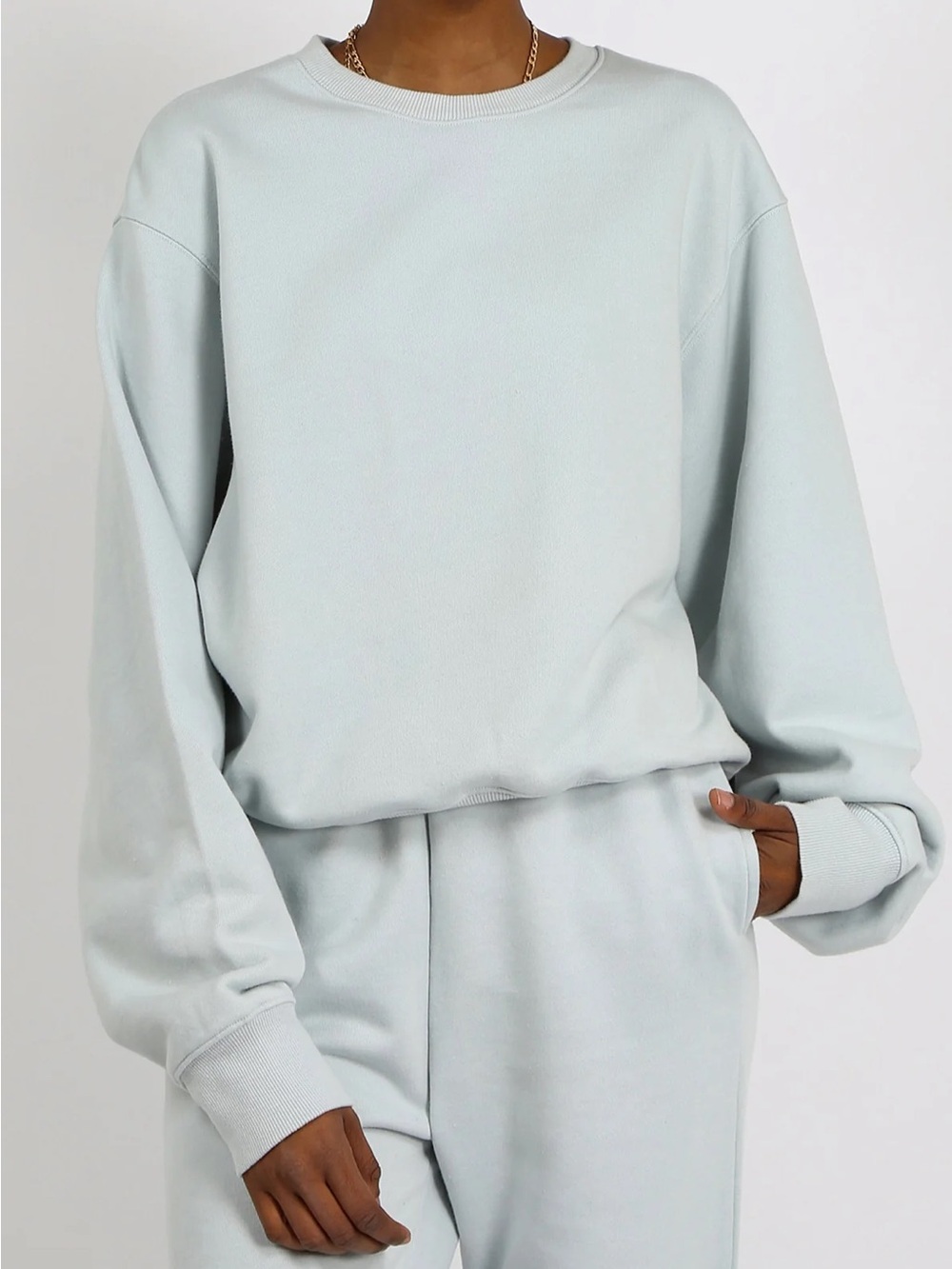 Brunette the Label Best Friend Crew Neck Sweatshirt sky blue sweater baby blue